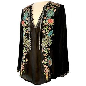 Johnny Was Embroidered Bohemian Blouse